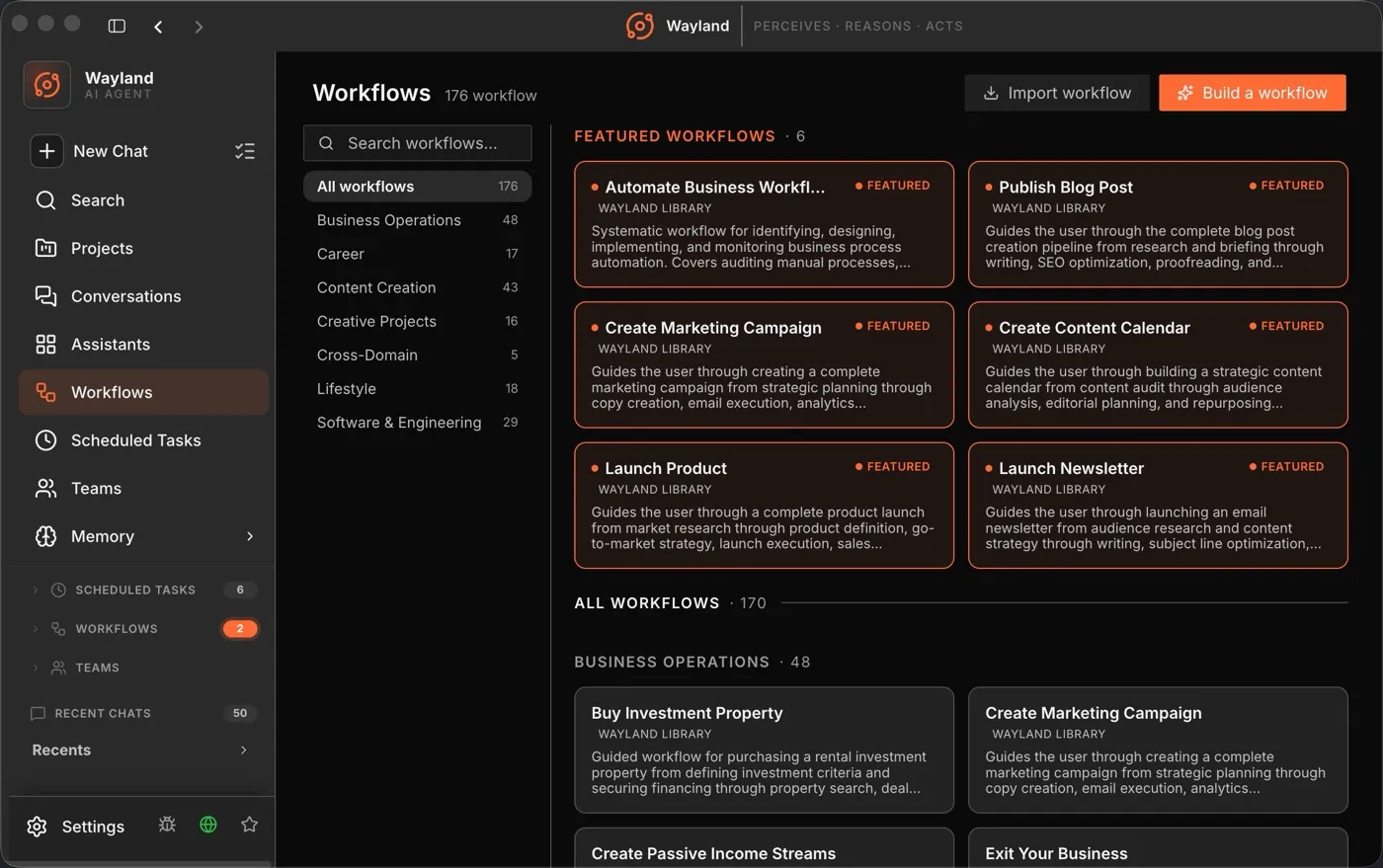 Wayland workflows — guided from idea to outcome